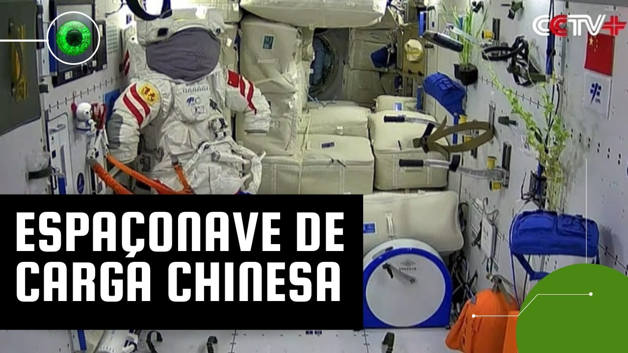 Faça um "passeio" pela nave de carga que chegou à estação espacial da China