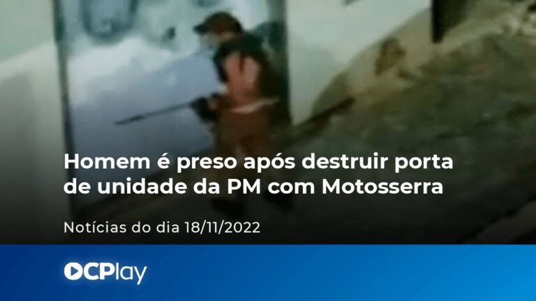 Homem é preso após destruir porta de unidade da PM com serra elétrica