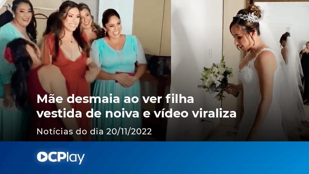 Mãe desmaia ao ver filha vestida de noiva e vídeo viraliza