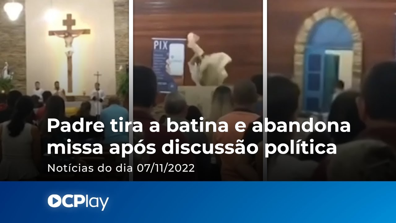 Padre tira a batina e abandona missa após discussão política