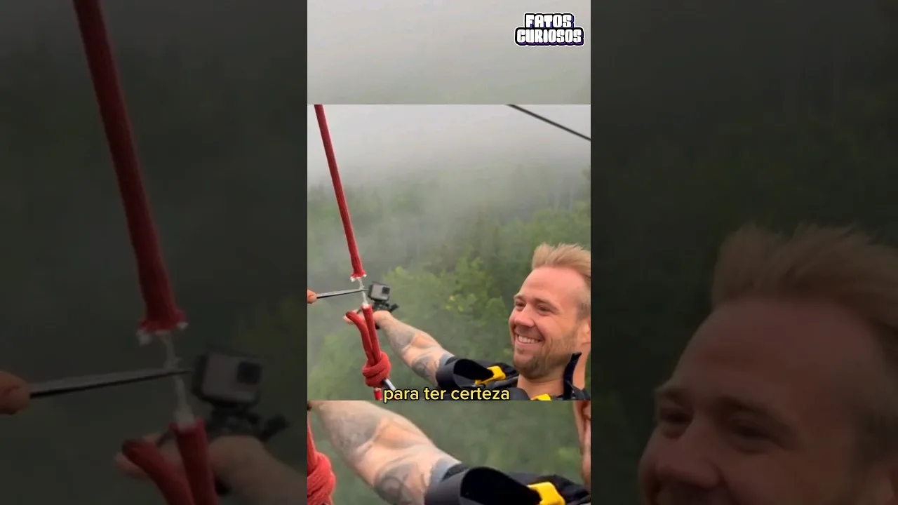 ESSE HOMEM CORTOU ACORDA DO BUNGEE JUMPING #shorts #short #viral #comedy #video #tiktok #comedia