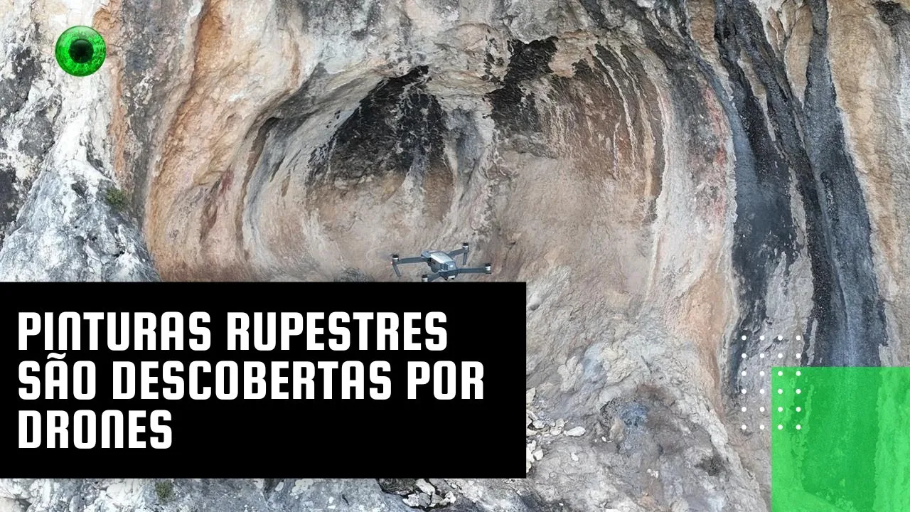 Pinturas rupestres são descobertas por drones