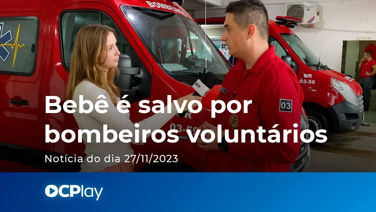 Bebê é salvo por bombeiros voluntários