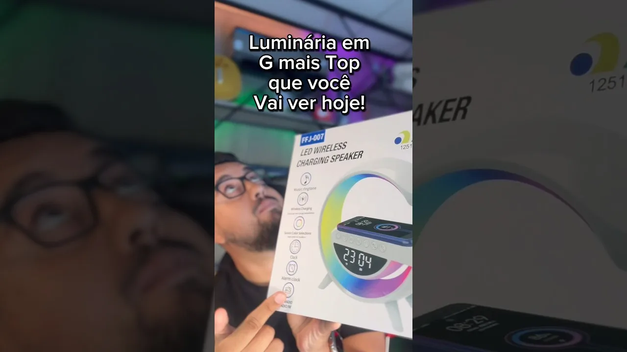 Luminária em G mais caixa de som Bluetooth é irada!