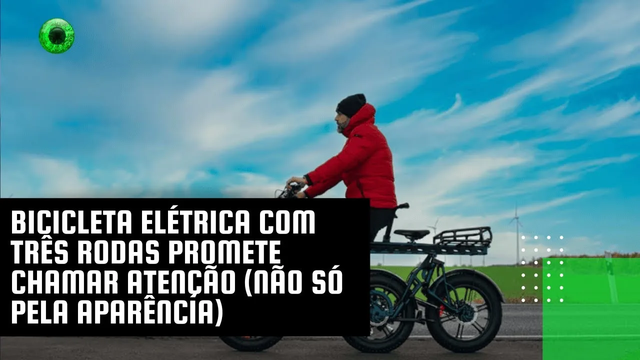 Bicicleta elétrica com três rodas promete chamar atenção (não só pela aparência)