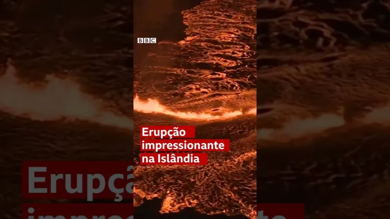 As imagens impressionantes de vulcão em erupção na Islândia #shorts