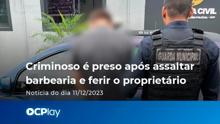 Criminoso é preso após assaltar barbearia e ferir o proprietário