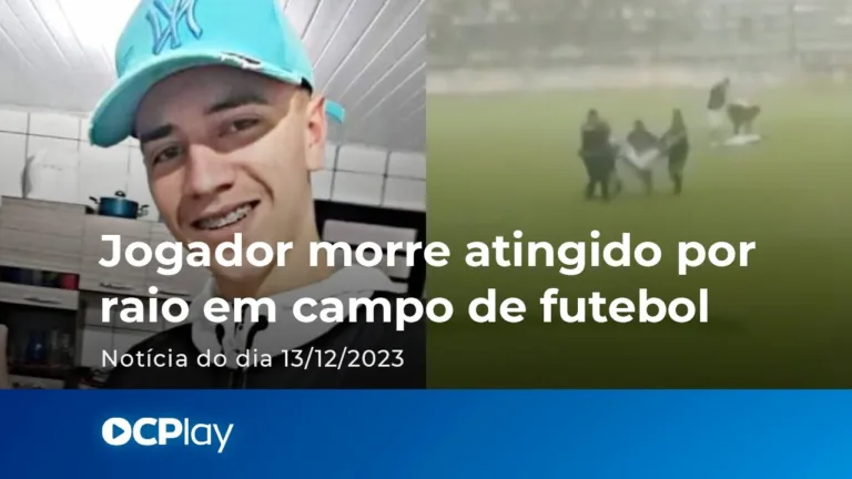 Jogador morre atingido por raio em campo de futebol