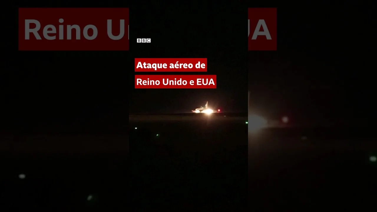 O momento em que EUA e Reino Unido lançam ataque no Iêmen
