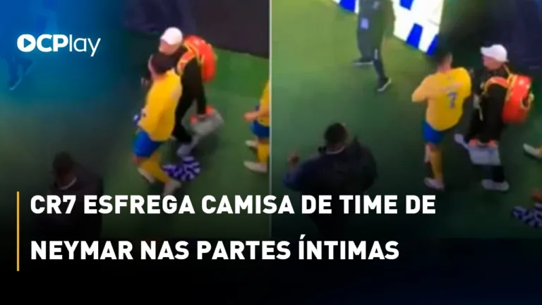 Cristiano Ronaldo esfrega camisa de time de Neymar nas partes íntimas