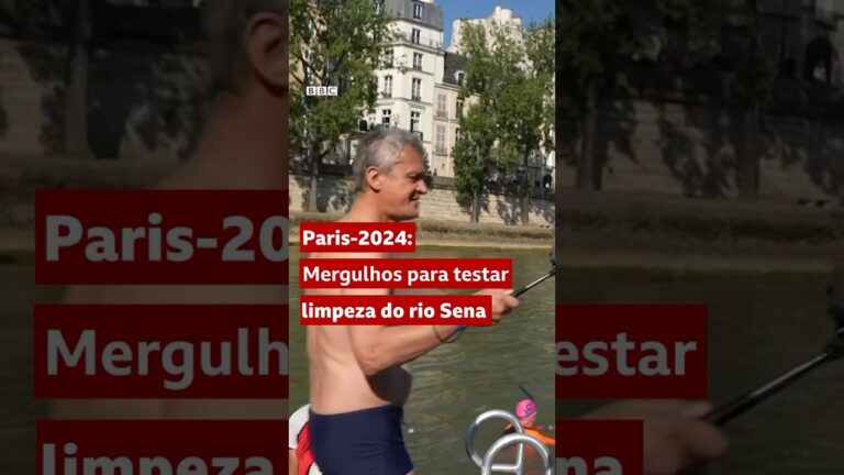 BBC e prefeita de Paris nadam no rio Sena para testar águas limpas para Olimpíada 🇫🇷 #Paris2024