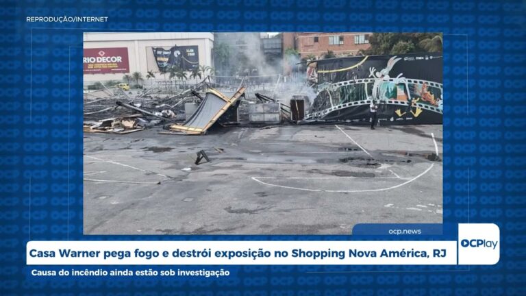 Casa Warner pega fogo e destrói exposição no Shopping Nova América, RJ