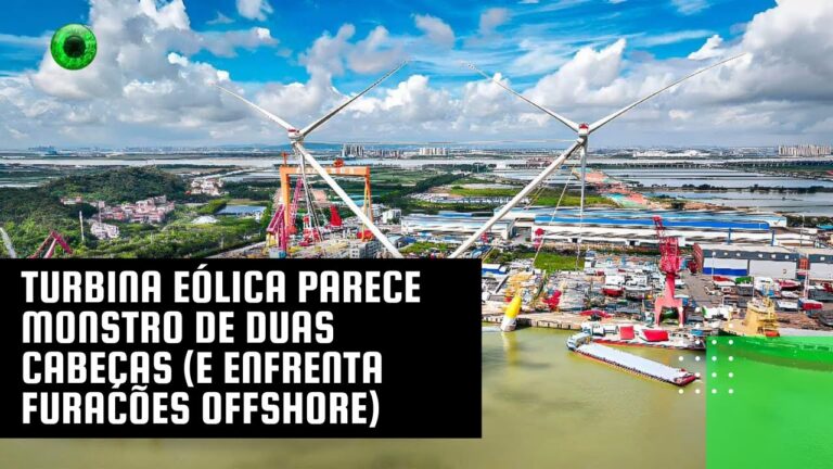 Turbina eólica parece monstro de duas cabeças (e enfrenta furacões offshore)