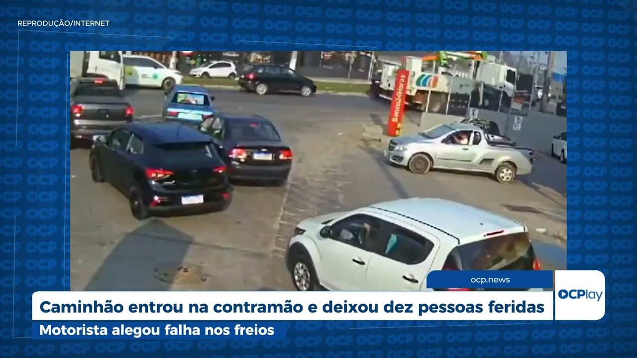 Caminhão entrou na contramão e deixou dez pessoas feridas