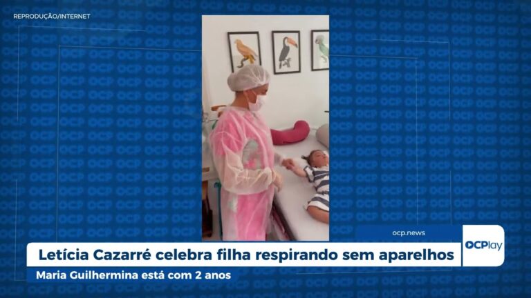 Letícia Cazarré celebra filha respirando sem aparelhos