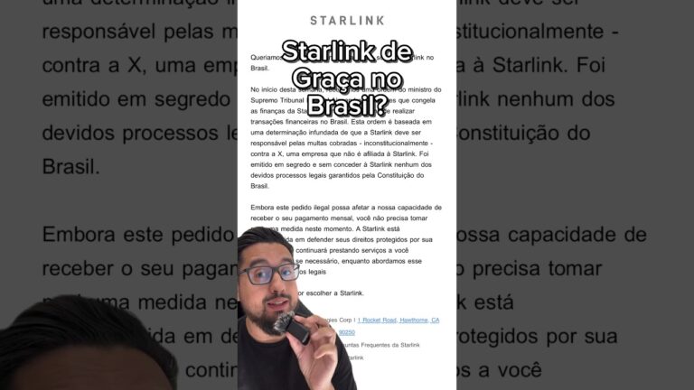 Starlink poderá ficar de graça no Brasil