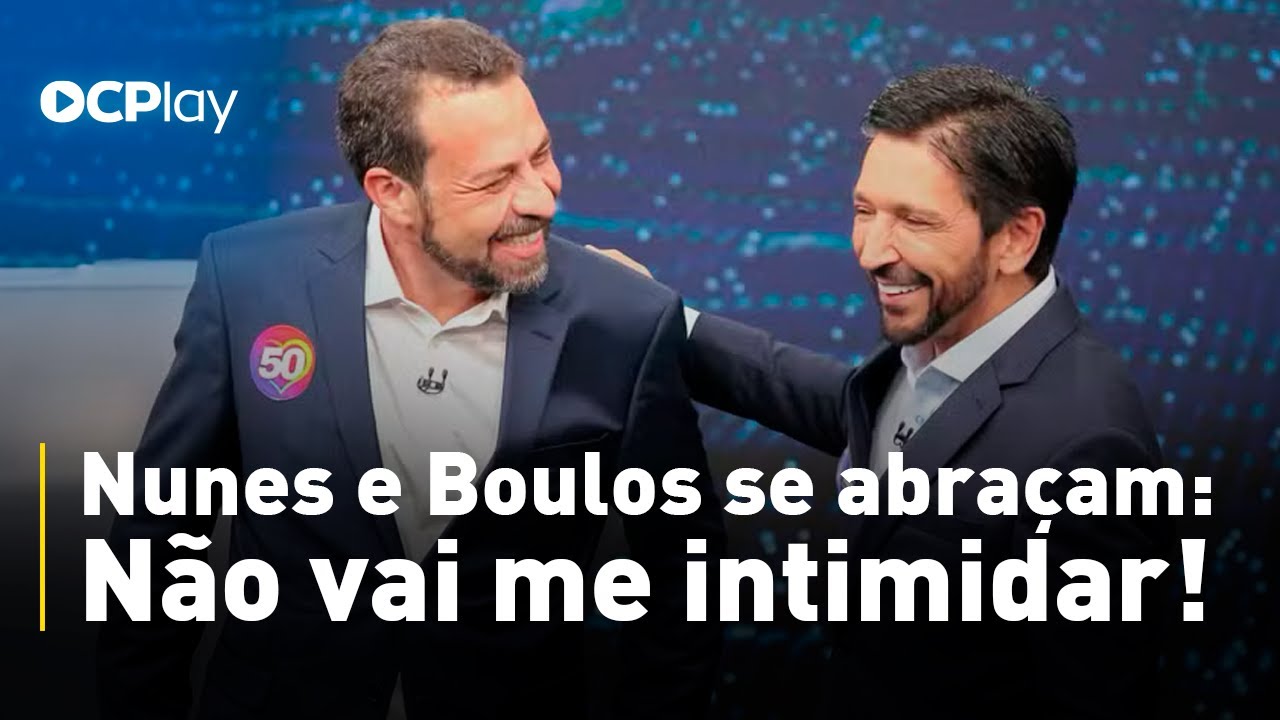 Boulos e Nunes trocam abraço em debate, e prefeito rebate: 'Isso não vai me intimidar'"