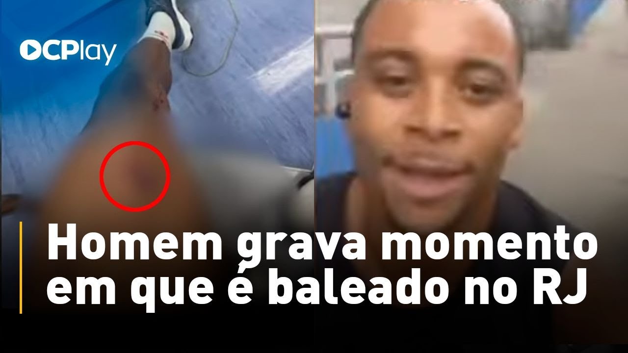 Jovem grava momento que é baleado enquanto corria no RJ