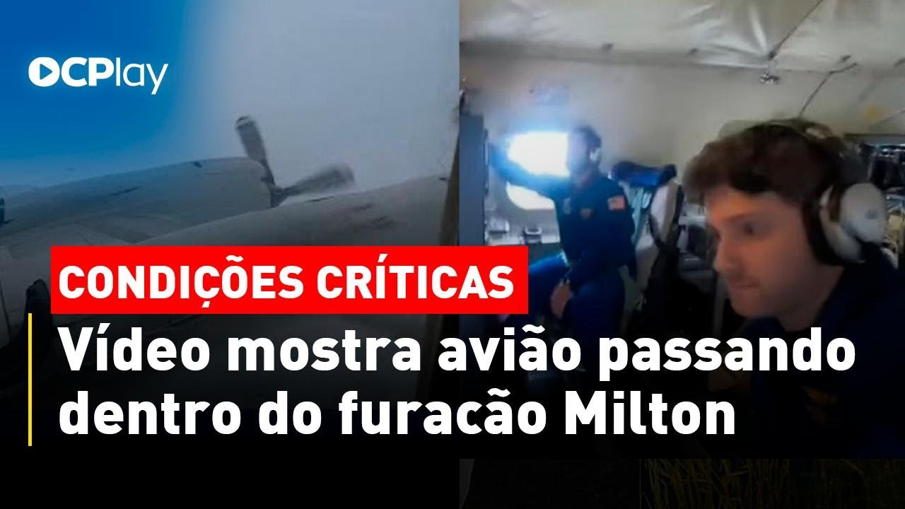 Vídeo mostra avião passando dentro do furacão Milton