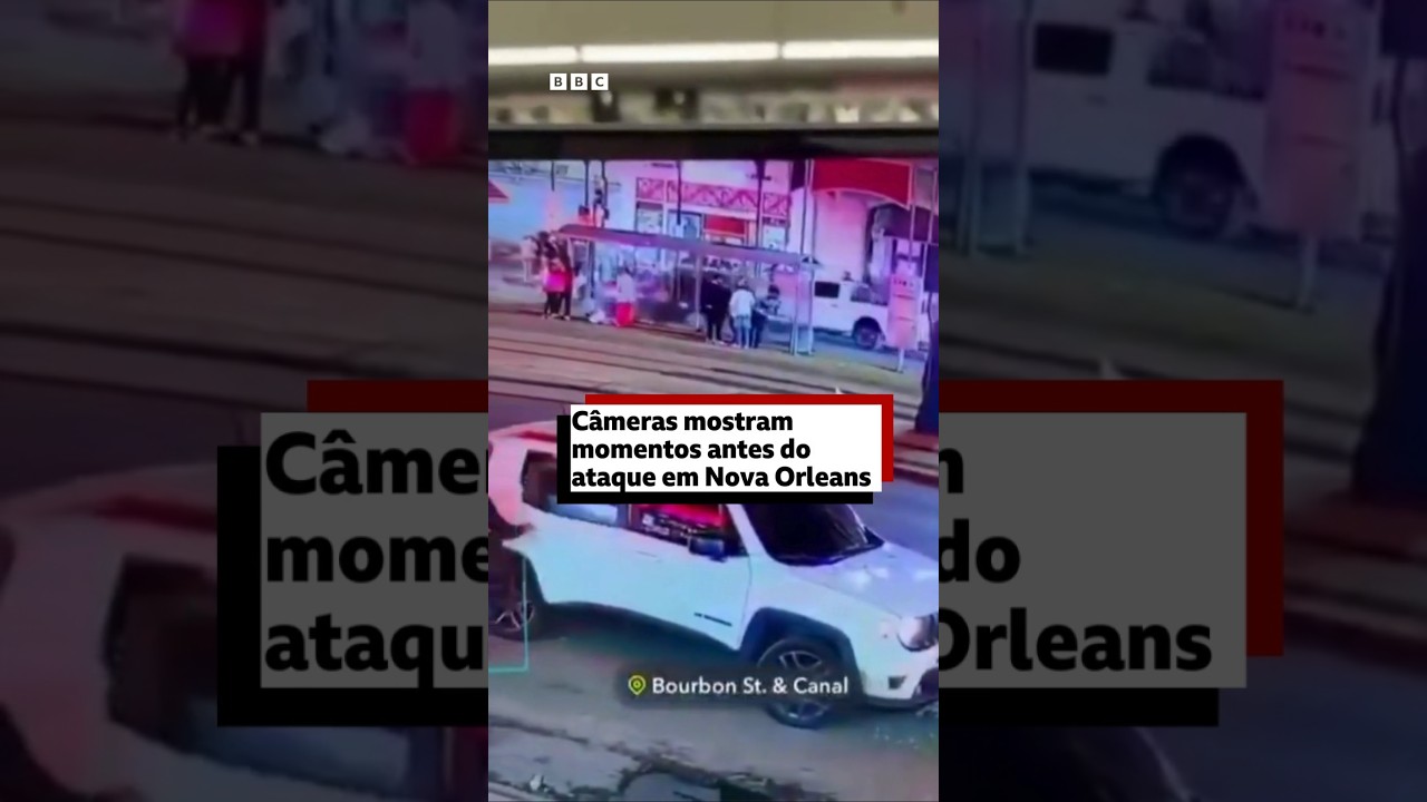 O momento em que veículo avança sobre pedestres em Nova Orleans #bbcnewsbrasil #noticias
