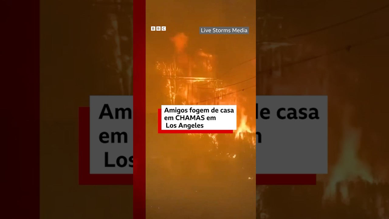 Los Angeles em chamas: vídeo mostra amigos abandonando casa tomada pelo fogo #bbcnewsbrasil
