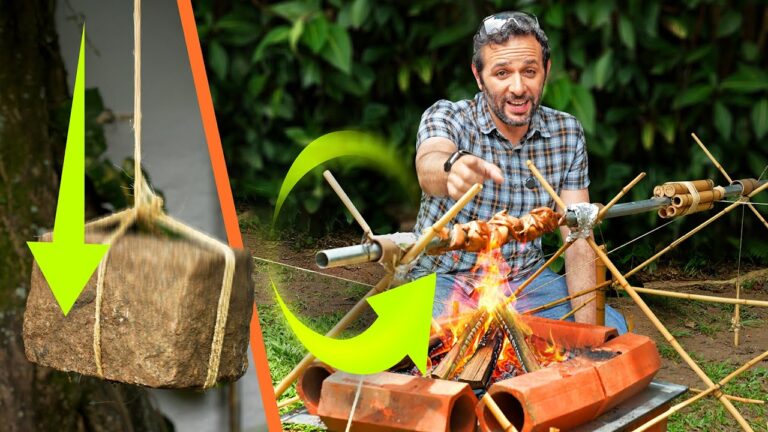 GERINGONÇA que gira CHURRASCO SOZINHA! Sem eletricidade!