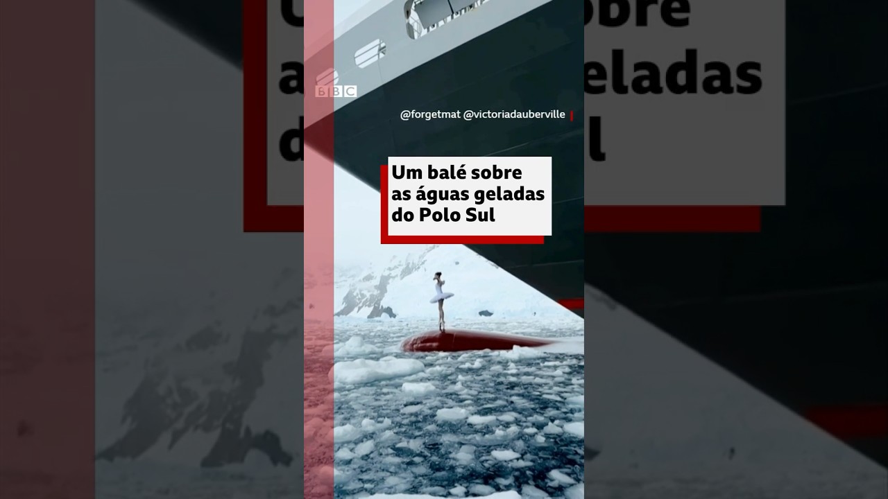 Bailarina faz performance sobre as águas geladas da Antártida #bbcnewsbrasil