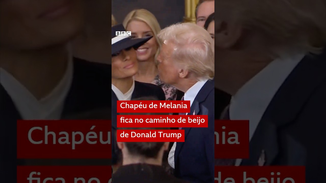 Trump: chapéu dificulta beijo na primeira-dama #bbcnewsbrasil