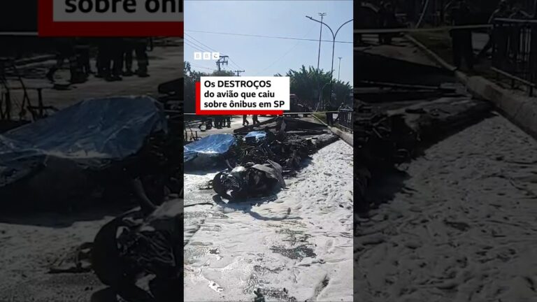 Avião de pequeno porte cai em avenida de São Paulo; 2 ocupantes morrem #bbcnewsbrasil #noticias