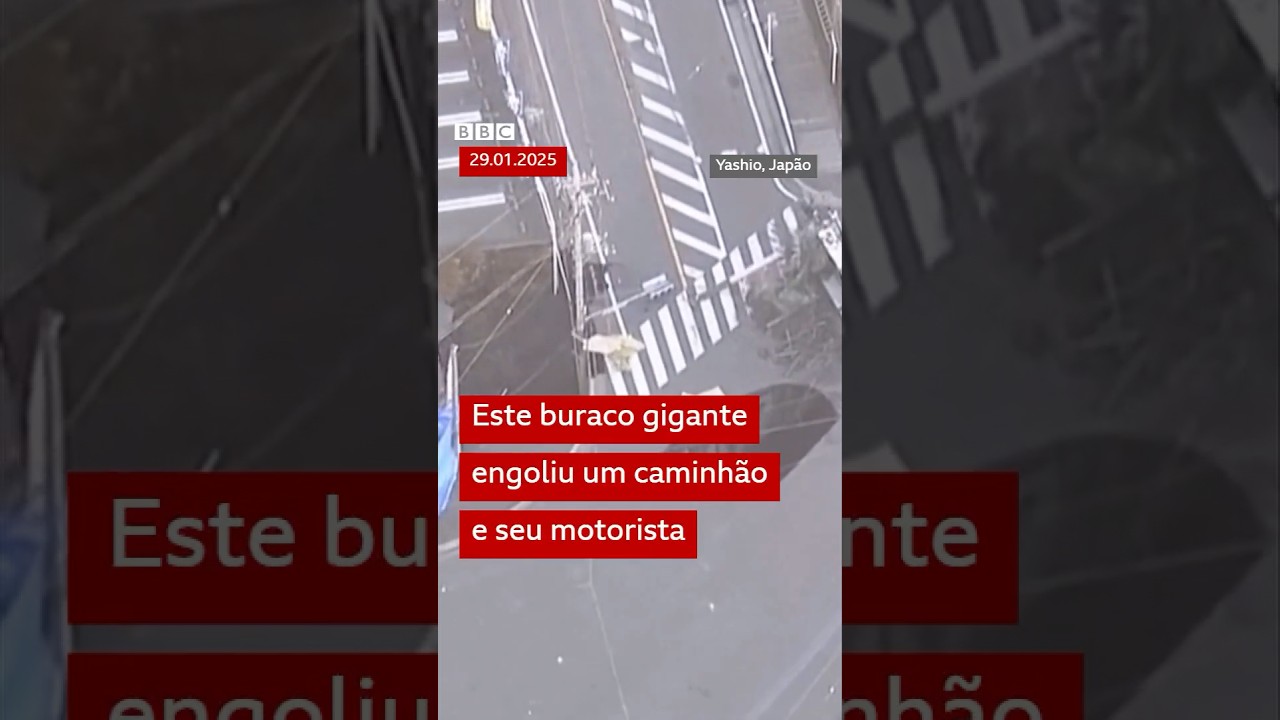 Japão: buraco de tamanho de piscina olímpica engole caminhão e motorista #bbcnewsbrasil