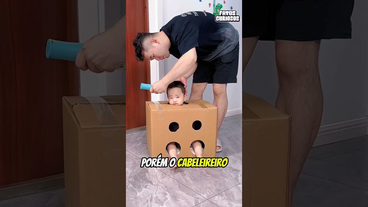 ESSE PAI DESENVOLVEU UMA FORMA INOVADORA DE CORTAR O CABELO DE UM BEBÊ
