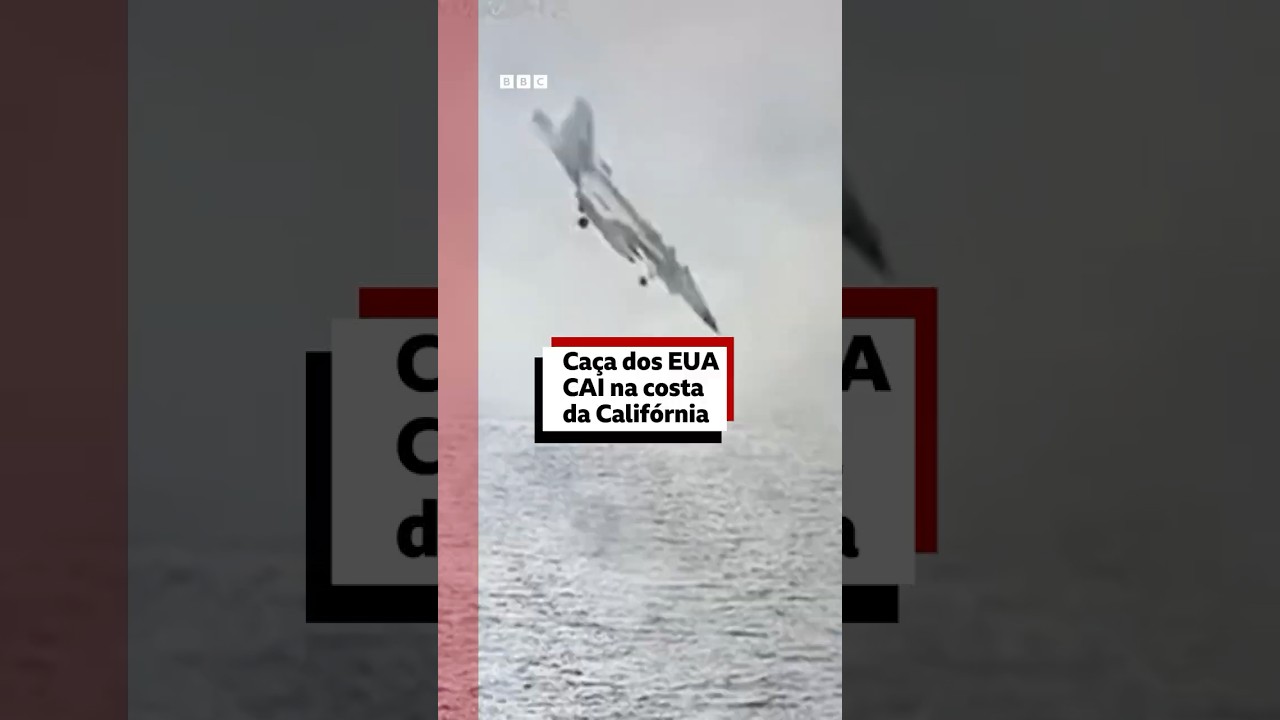 Pilotos se ejetaram: caça cai no litoral da Califórnia #bbcnewsbrasil