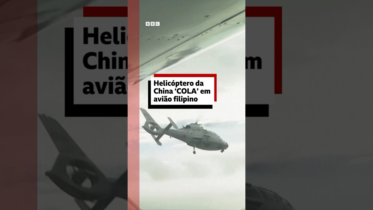 Helicóptero da Marinha chinesa voa a 3 metros de avião filipino #bbcnewsbrasil