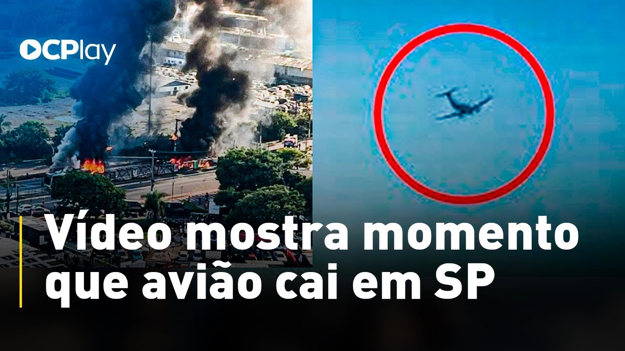 Vídeo mostra momento que avião cai em SP