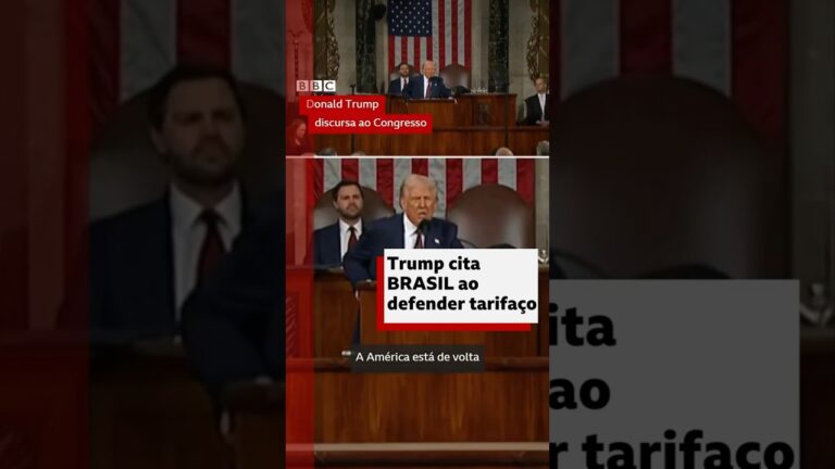 Trump fala ao Congresso: americano ameaça Brasil ao falar de tarifas #bbcnewsbrasil