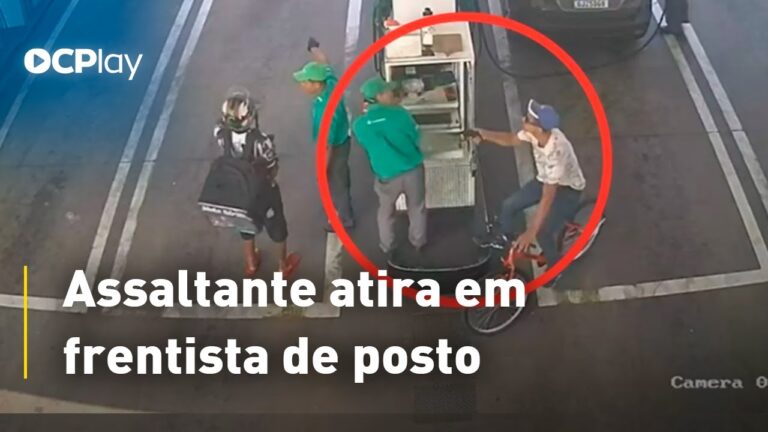 Assaltante atira em frentista de posto