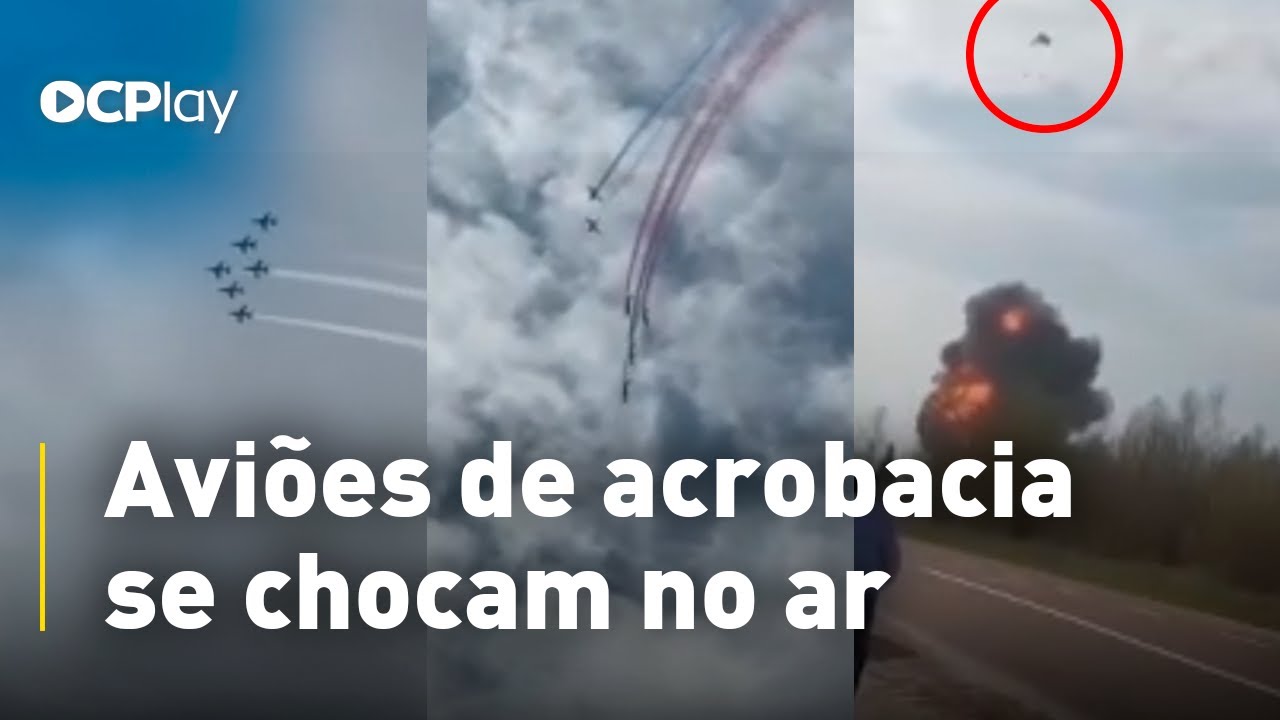 Aviões de acrobacia se chocam no ar