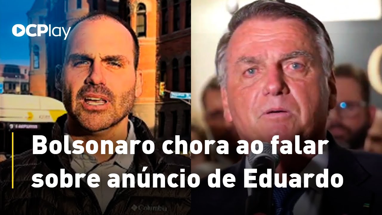 Bolsonaro chora ao falar sobre anúncio de Eduardo
