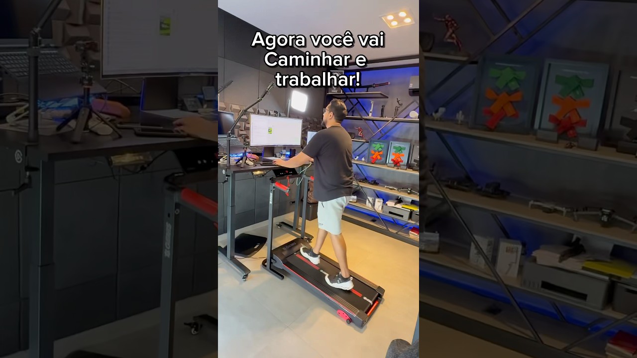 Esteira compacta e prática pra ter em casa