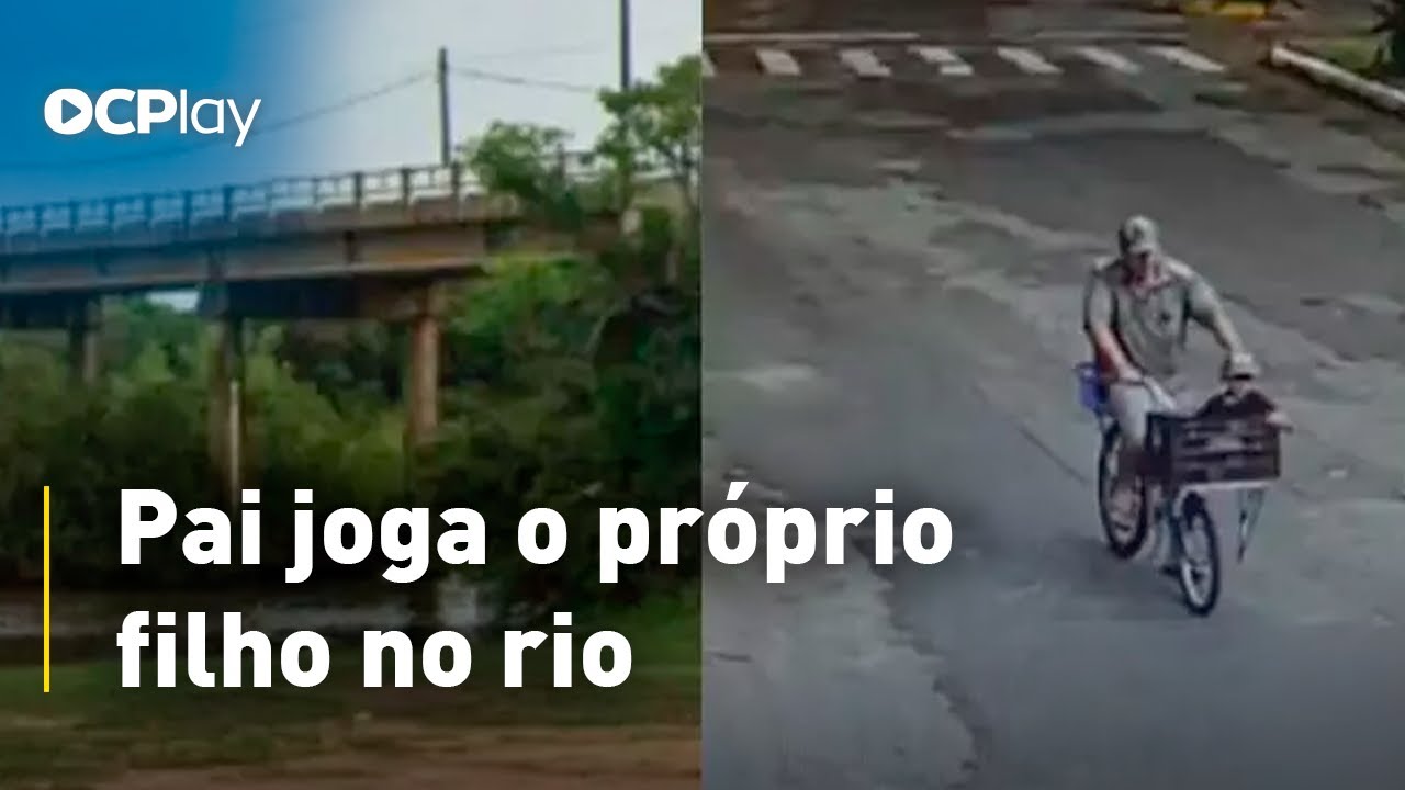 Pai joga o próprio filho no rio