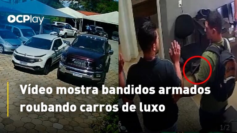 Vídeo mostra bandidos armados assaltando loja de veículos em Jaraguá do Sul