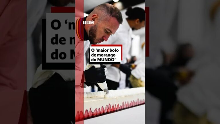 Bolo no ‘Guinness’: 🍓🥚🧁 ‘350 kg de morangos para bater um recorde #bbcnewsbrasil