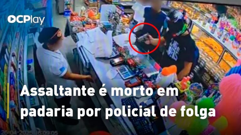 Assaltante é morto em padaria por policial de folga