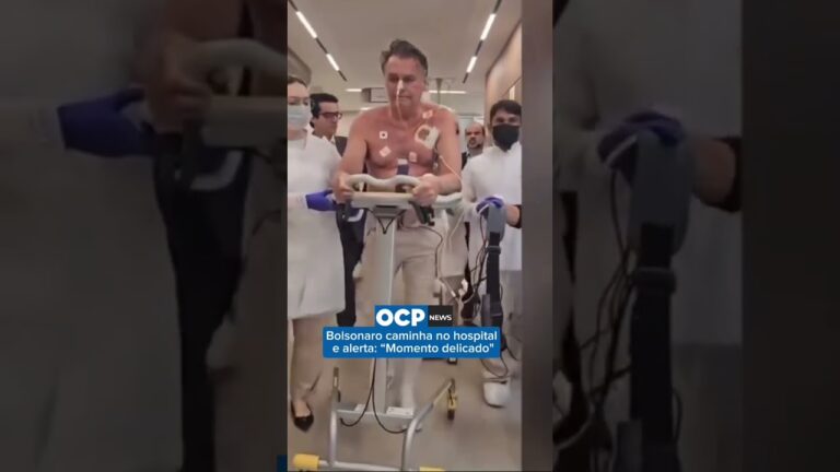 Bolsonaro caminha no hospital e alerta: “Momento delicado”