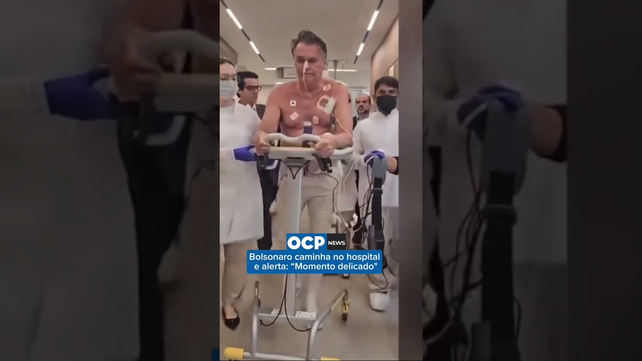 Bolsonaro caminha no hospital e alerta: "Momento delicado"