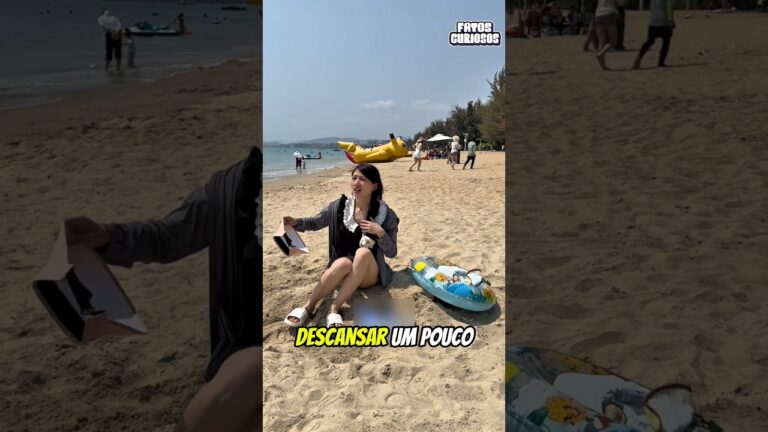 ESSA MULHER SENTOU EM ALGO INESPERADO NA AREIA DA PRAIA