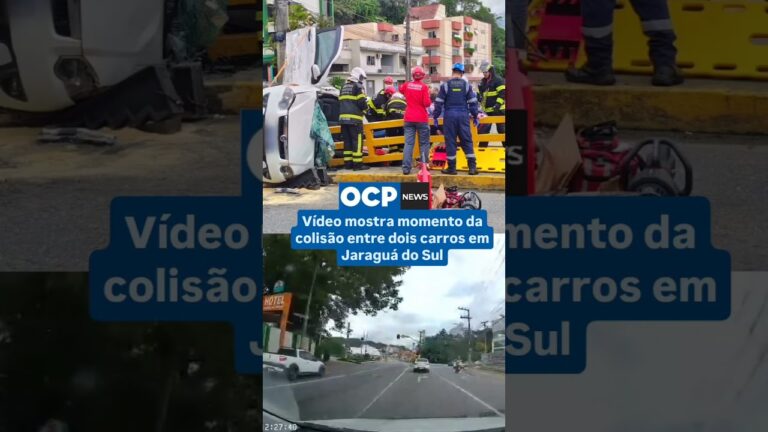 Vídeo mostra momento da colisão entre dois carros em Jaraguá do Sul