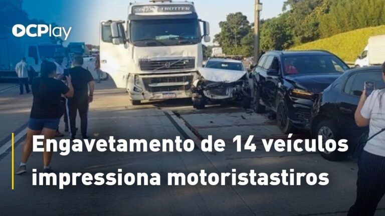 Engavetamento de 14 veículos impressiona motoristas