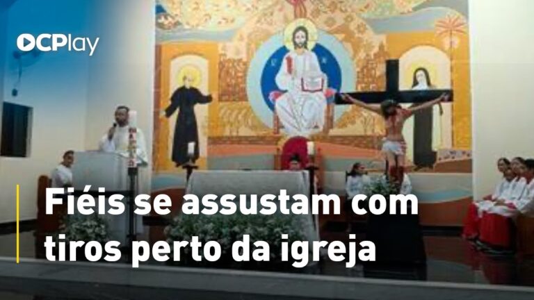 Fiéis se assustam com tiros perto da igreja