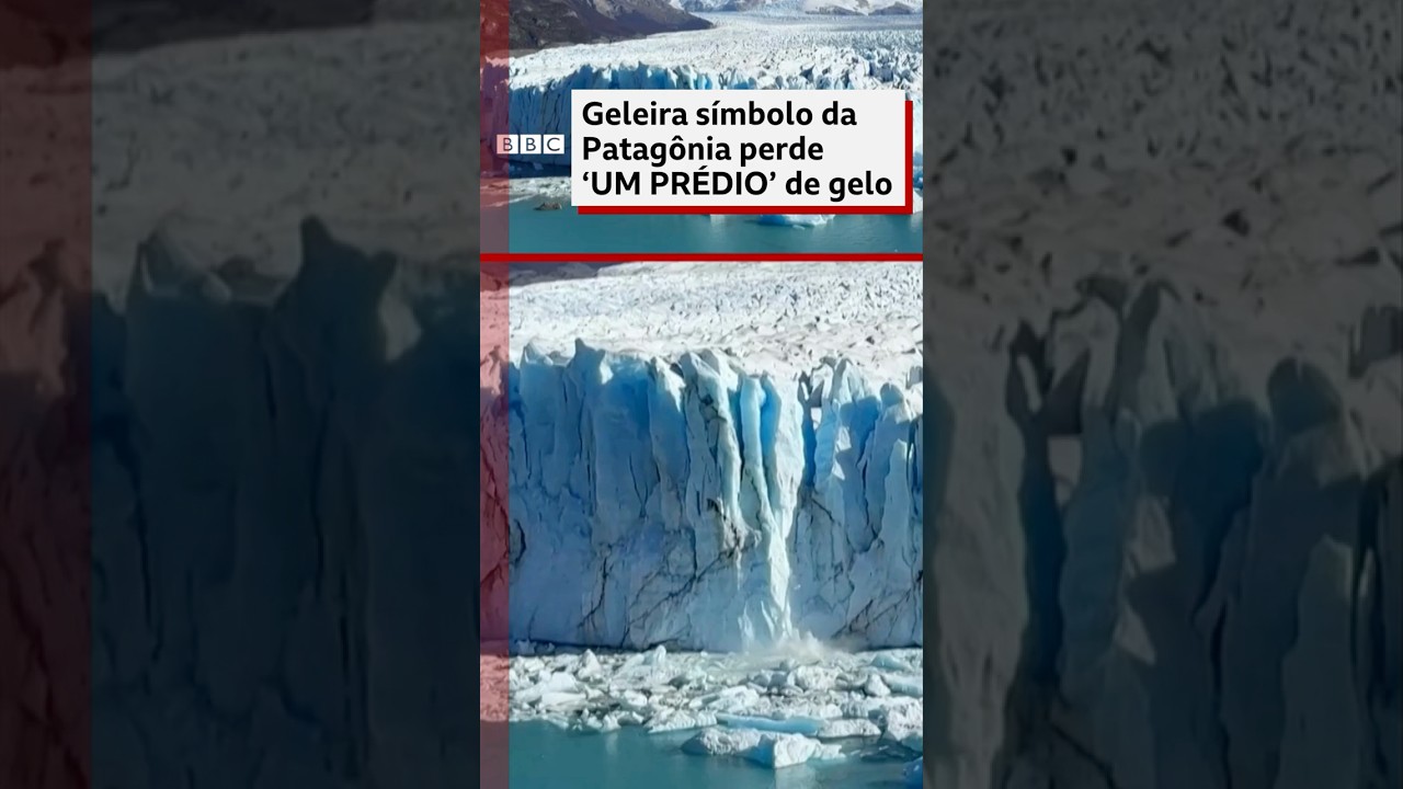 Geleira 🧊 símbolo da Patagônia perde blocos gigantes com cada vez mais frequência #bbcnewsbrasil
